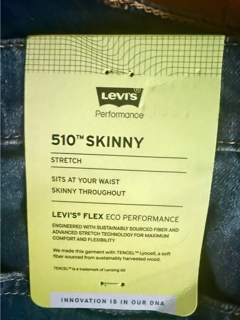 LEVIS 510 SKINNY STRETCH DISTRESSED JEANS MENS 38X32~NWT - Picture 7 of 8